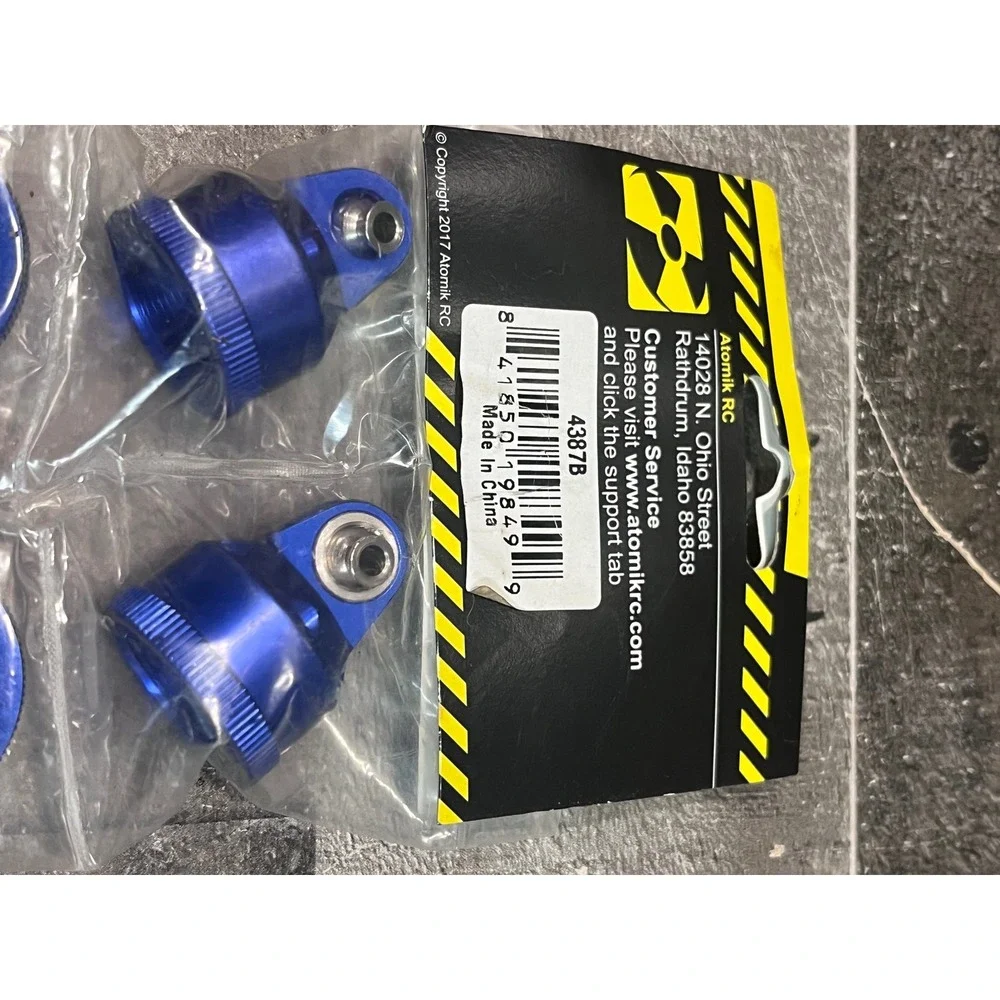 Atomik RC Blue Alloy Shock Cap Assembly 2 Sets Traxxas X-Maxx 4387B Upgrade Part